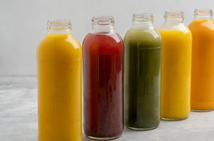 Säfte aus der Fastenbox vom Bio-Hotel LindenGut